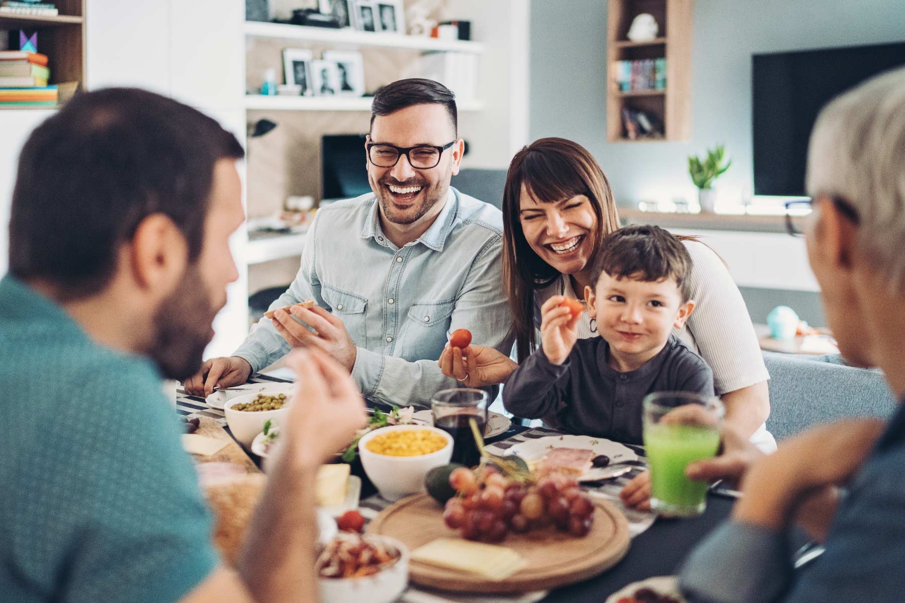 Family eating together